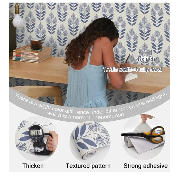 Blue Leaf Pattern Wall Art - Picture 8 of 8